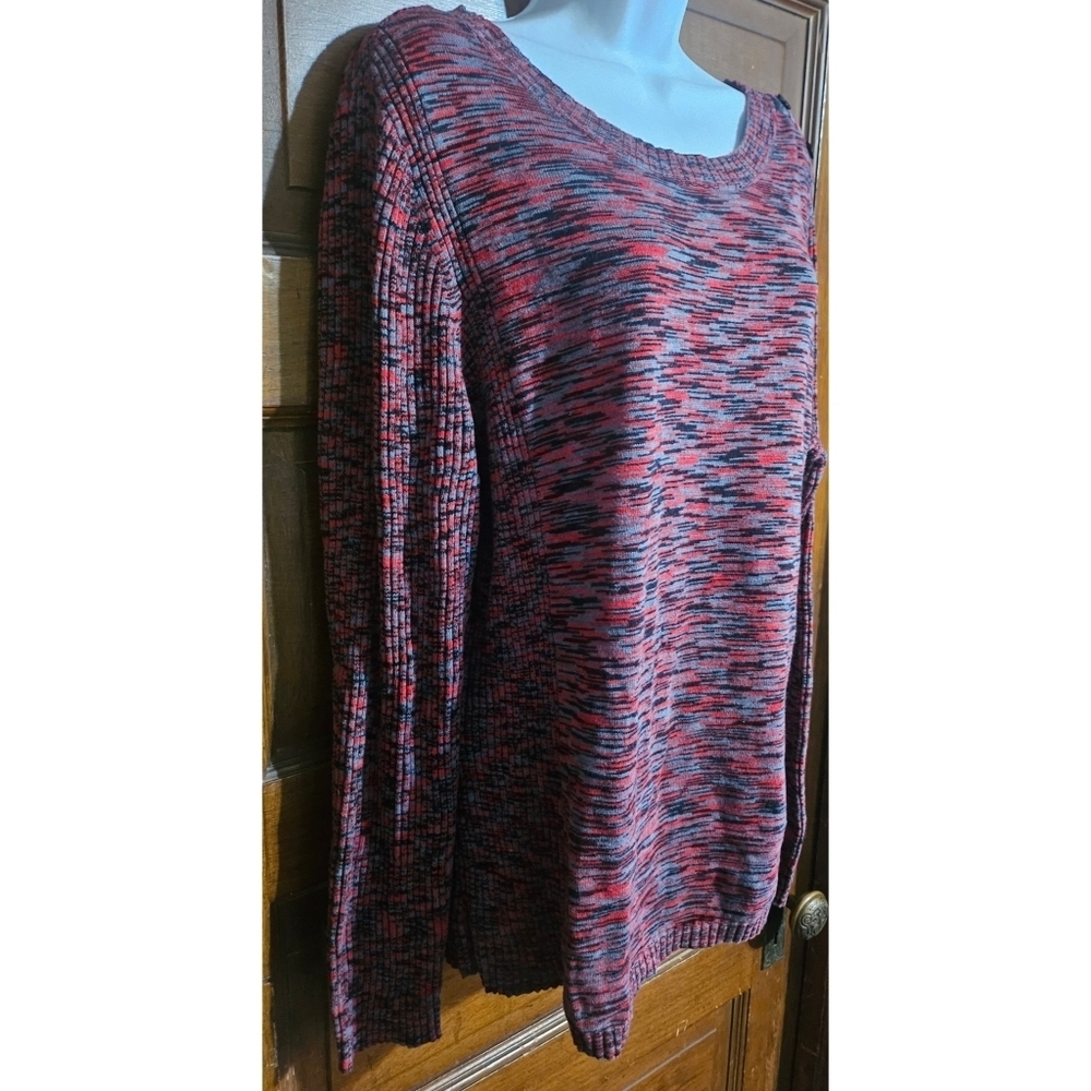 Relativity Woman's Plus Size Ribbed Button Shoulder Detail Sweater - Picture 3 of 8